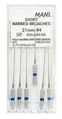 Mani Short Barbed Broaches for Efficiently remove debris and pulp tissue