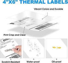 500 Fanfold 4″ x 6″ Direct Thermal Labels Perforated for Zebra Rollo MUNBYN UPS