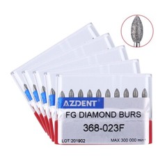 AZDENT Dental FG Diamond Burs Fine Red Football #368-023F 10pcs/pack USA