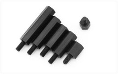 Black Plastic Nylon M2 M3 M4 Hex Column Standoff Spacer Screw 25/100pc