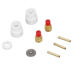 12 Pcs Set TIG Gas Lens Kit Ceramic Nozzle Short Bevel Electrode Holder Mesh