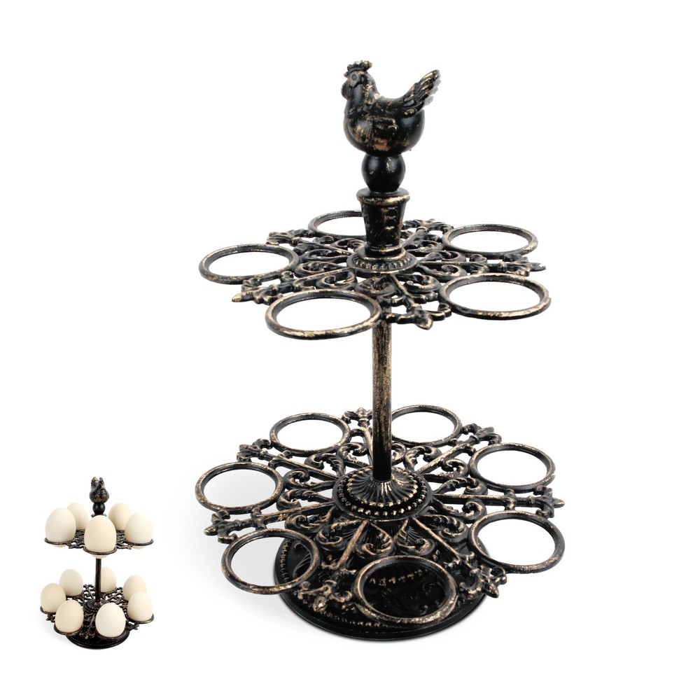 Cast Aluminum Fresh Egg Holder Countertop, Egg Holder Rack Tray for 12 Fresh