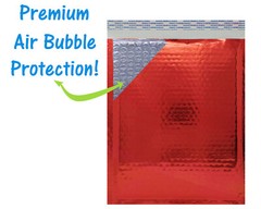 3 Sizes, 4×8, 6X10, 8X12 Assorted Combo Pack Padded Metallic Bubble Mailers Poly