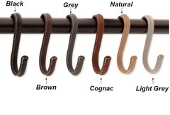 Brute Strength – S Shaped Hooks Wrapped in Full Grain Leather – 2 pcs – Black…