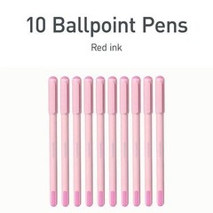 TOPS PENTONIC Gel Pen, Stick, Fine 0.7 mm, Red Ink, Pale Pink Barrel, 10/Pack