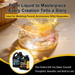 Epoxy Resin Kit 1 Gallon,High Gloss, Food Safe & UV Resistant Best for DIY, Art,