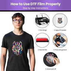 DTF Transfer Film – A4 8.5”x11”50 Sheets Matte Double Sided DTF Film PET Tra…
