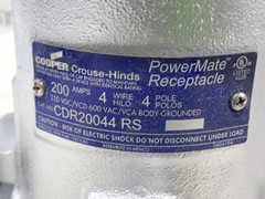 Cooper Crouse-Hinds CDR20044RS 200 Amp 4 Wire 4 Pole Powermate Receptacle