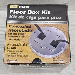 RACO 6239NI Floor Box Kit Nickel Plated Concealed Duplex Receptacle 15A 125V