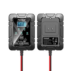FOXSUR 1.5A 6V/12V Battery Charger Maintainer for Car Motorcycle AGM