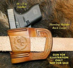 Gary C’s Avenger OWB HOLSTER fits Glock 42 .380 eXtra Heavy Leather