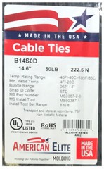 (100) Black 14″ Inch Nylon Cable Wire Wrap Zip Ties 50 LBS UV Resistant – USA