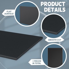 HDPE Plastic Sheet 1/2 X 24 48 Black Flexible Polyethylene Sasylvia High Density
