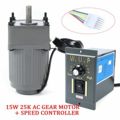 Adjustable Speed Motor AC Gear Motor Reversible 110V 15W 25K+Controller single
