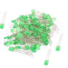 50PCS 2x5x7mm Rectangle LED Green Colou Green Light Emitting Diode NEW YL