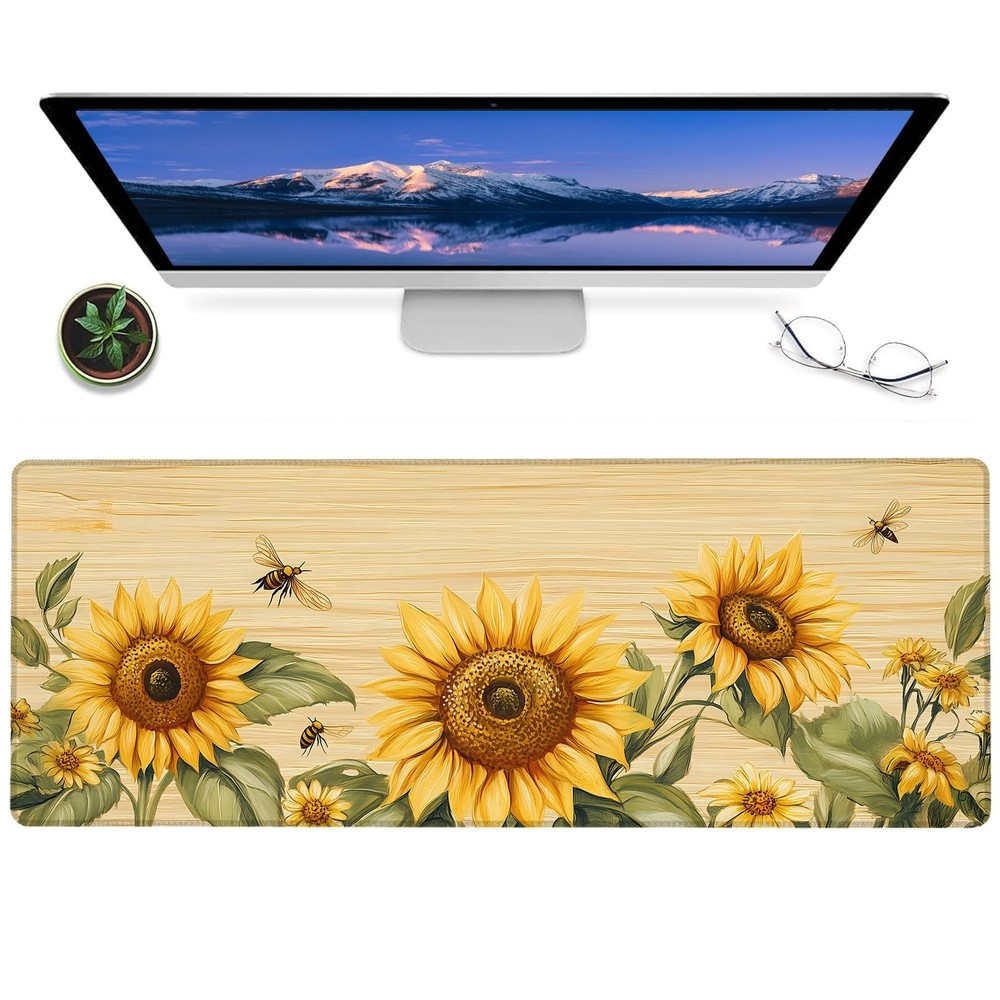 ainori Sunflower and Bee Gaming Mouse Pad – 12×31.5in 12×31.5in,