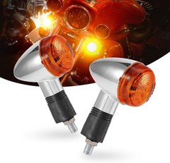 Turn Signals 2pcs Chrome Bullet Front Rear Lights for Motorcycle St Size: 2pcs