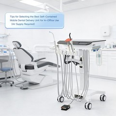 Portable Dental Delivery Unit Cart System /40L Silent Oil-Free Air Compressor