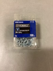#8 x 3/4in Phillips Flat Head Zinc Plated Wood Screw, Box of 100 pcs (801812)