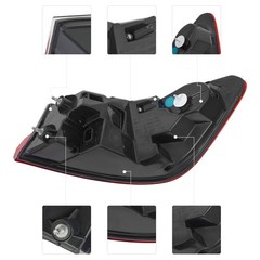 LED Tail Lights Direct Replacement Smoked Black Red Clear Lens Left Driver Side