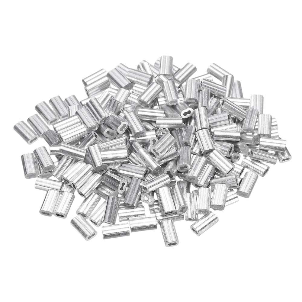 200Pcs Crimping Loop Sleeve for 1/32″ Wire Rope Double Ferrule Wire Rope Sleeve