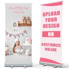 Roll up banner, custom retractable banner stand , birthday banner，31.5x80in