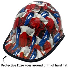 Texas Wavy Flag Hydro Dipped Cap Style Hard Hat with Ratchet Suspension