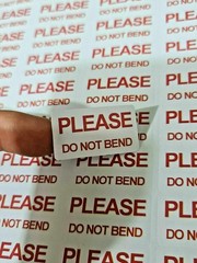 Please Do Not Bend Labels Stickers Self Adhesive Printed Post Mail