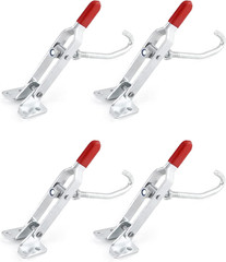4 Pack J Hook Toggle Clamp 375 lb Holding Capacity Adjustable Pull Latch Red Kit