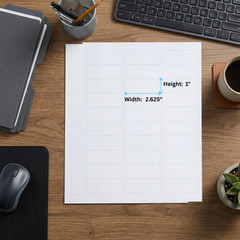 2.625″ x 1″ Shipping White Laser Label Sheets – 1000 Sheets/30 Labels Per Sheet