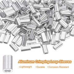 200Pcs Crimping Loop Sleeve for 1/32″ Wire Rope Double Ferrule Wire Rope Sleeve