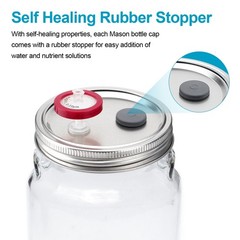 12pcs Liquid Culture Mason Jar Lids Regular Mouth for Mycology Rubber Stopper