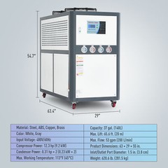 CREWORKS 37 Gal 8 Ton Air-cooled Water Chiller for Laser Cutters CNC Machines
