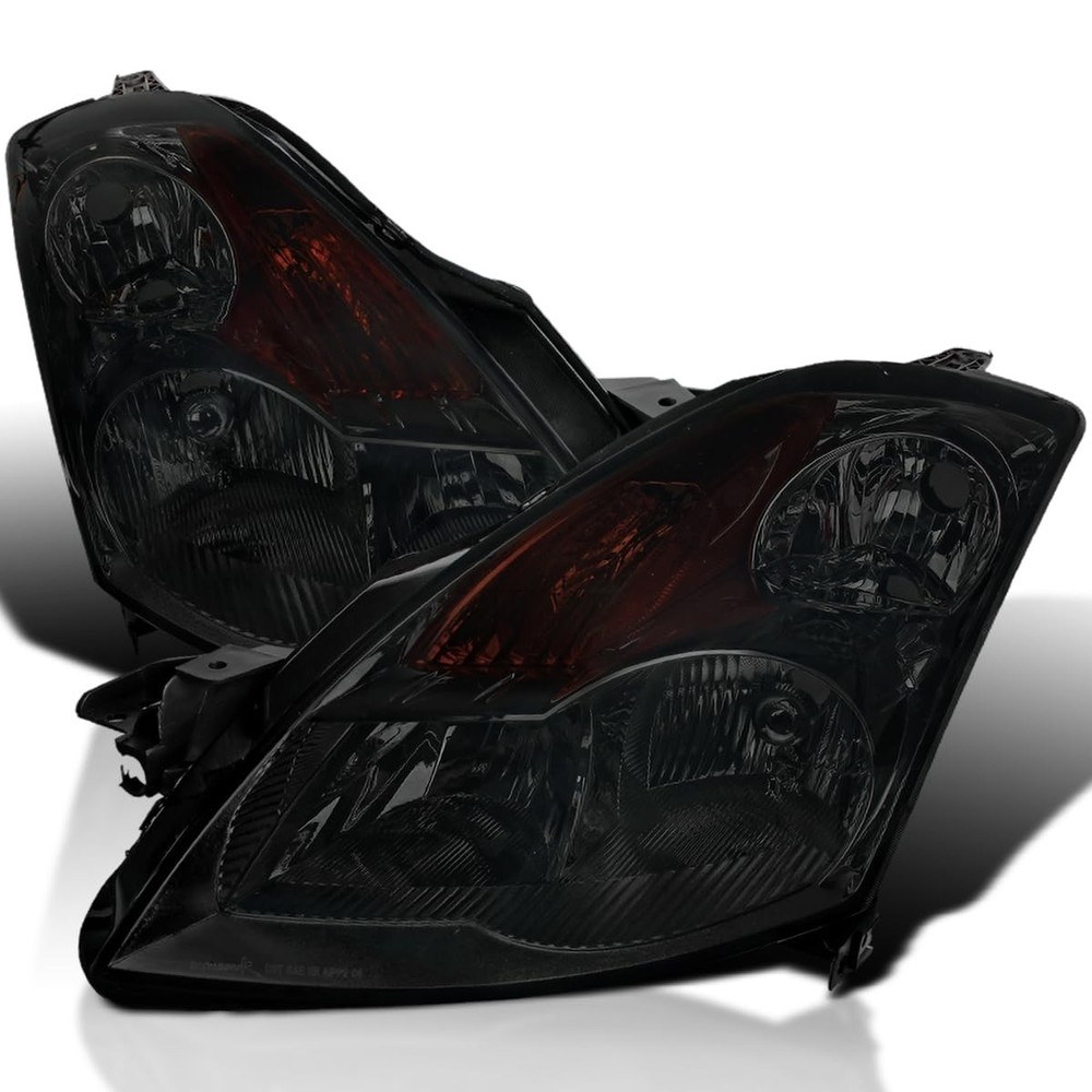 Smoke Lens Headlights L+R Pair 2007-2009 Nissan Altima 4Dr Headlight Assembly