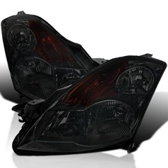Smoke Lens Headlights L+R Pair 2007-2009 Nissan Altima 4Dr Headlight Assembly