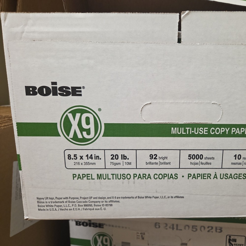 Boise Paper X-9 Multi-Use Copy Paper – 10 Ream (5,000 Sheets) | 8.5″ x 14″
