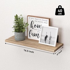 Rustic Farmhouse Wood Floating Shelves Wall Mounted Storage Display Organizer