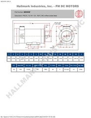 DC MOTOR, 1/2HP, 56C, 12V, 1750RPM, TEFC, Hallmark Industries, MD0505E