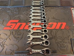 Blue-point 12pc 8-19mm Metric Stubby Reverse Ratcheting Wrench Set BOERMS712