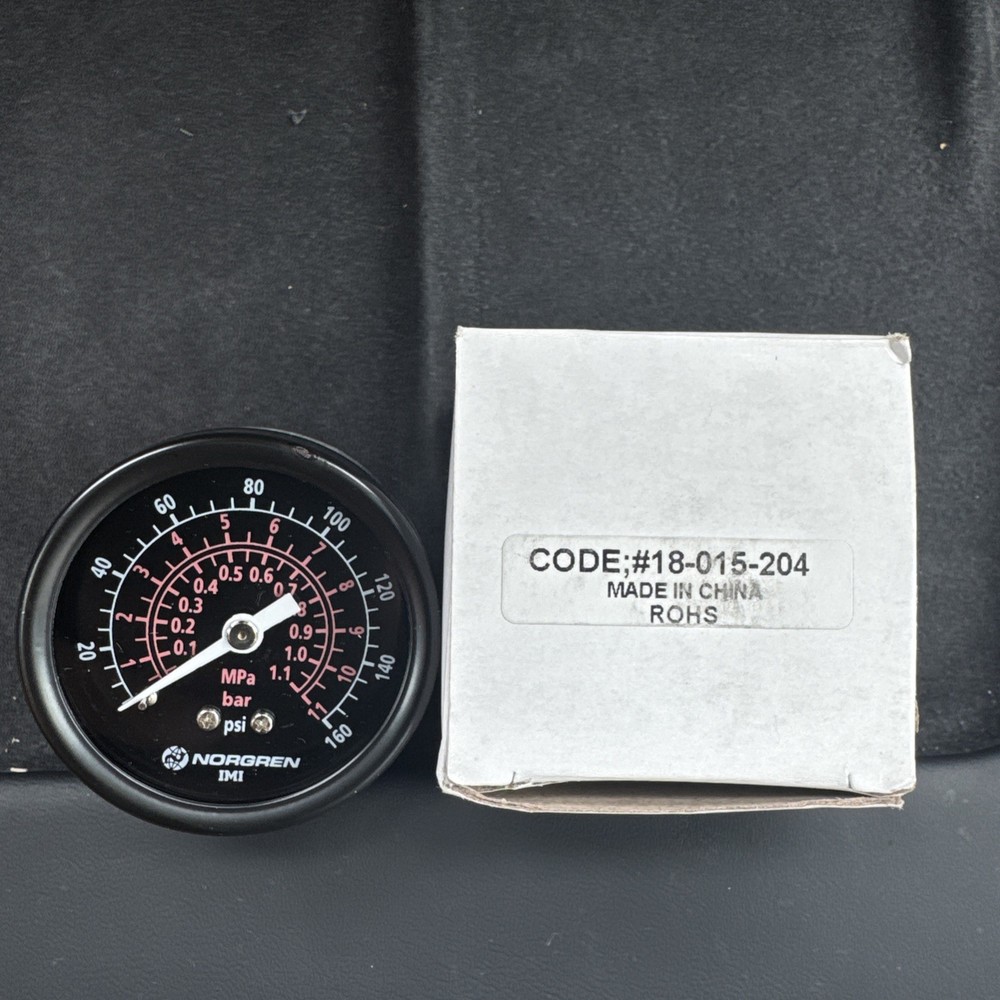1PC NORGREN INC. 18-015-204 Pressure Gauge, 0-160 PSI