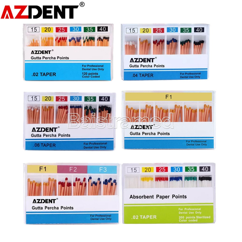 AZDENT Dental Gutta Percha Points/Absorbent Paper Points Endodontic Root Canal