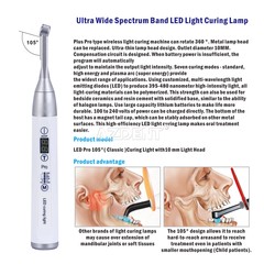 AZDENT Dental Cordless 1 Second Curing Light LED Curing Lamp 1800mw/cm²