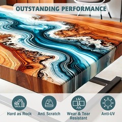 2 Gallon Epoxy Resin Kit – Crystal Clear High-Gloss Self-Leveling for Tabletops