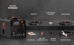 HVM200 2in1 MIG Welder Flux- Core Wire, 110V Gasless MIG Stick MMA IGBT Inverter