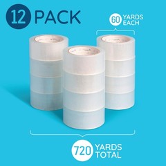 Blue Summit Supplies Clear Packing Tape Refills 12 Pack, 12 Count (Pack of 1)