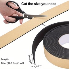33Ft Pipe Wrap Insulation Foam Tape Self Adhesive 2″x1/8″ HVAC AC Weather Strip