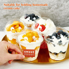 200 PACK 9 Oz Clear Plastic Cups with Dome Lids Crystal Clear Dessert Cups