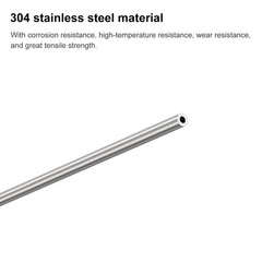 2.5mm x 0.6mm x 250mm 304 Stainless Steel Capillary Tube for Industry, 3Pcs