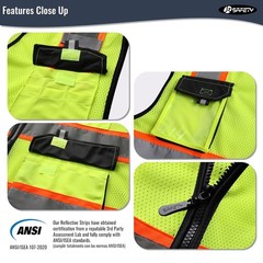 High Visibility Reflective Safety Vests for Men Women Work High Vis Vest
