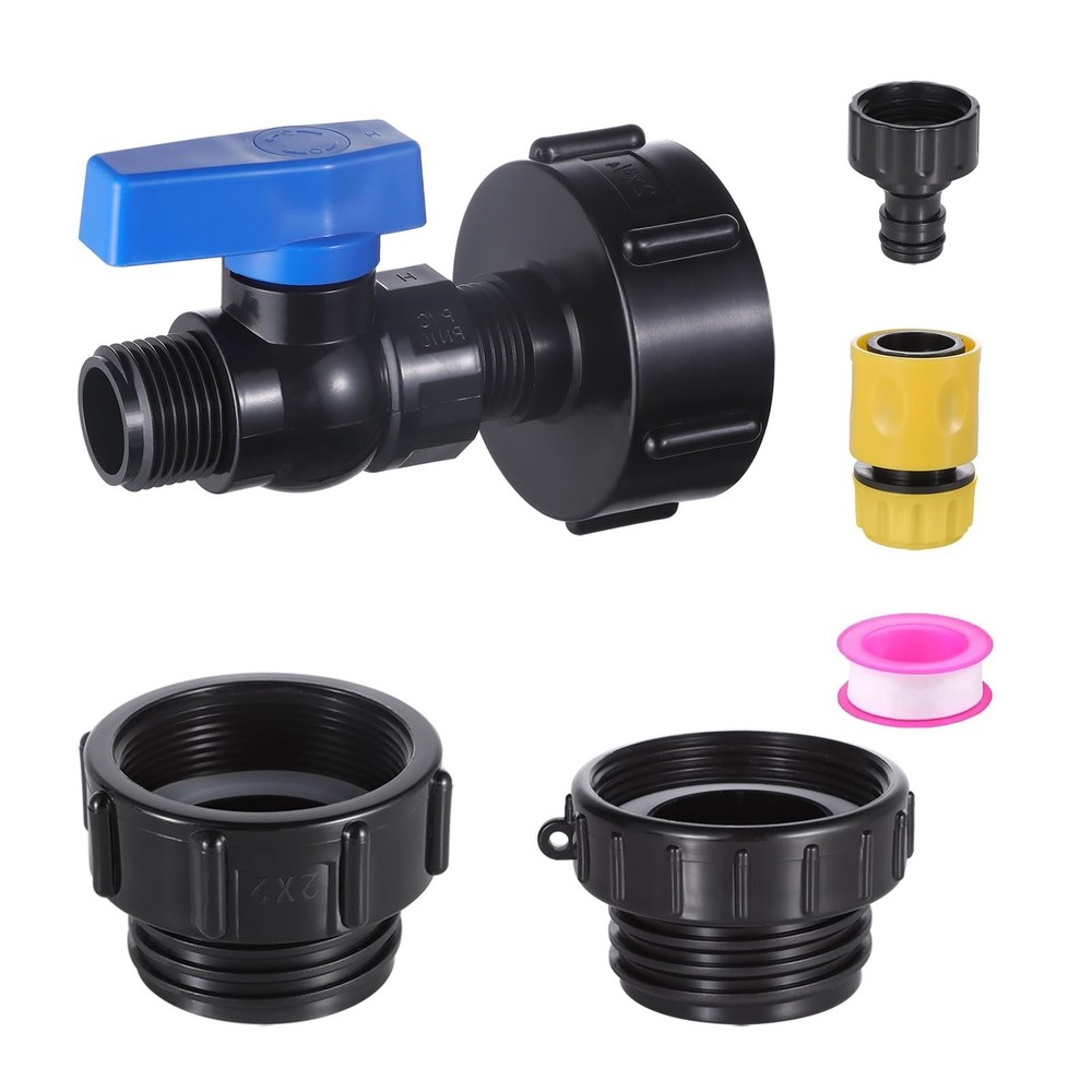 275-330 Gallon IBC Tote Tank Adapter, 3 Size IBC Tote Hose Adapter, 2.44″ Fin…